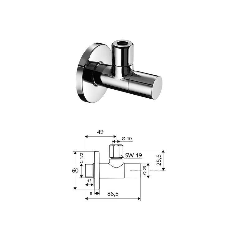 Rohový regulační ventil Schell Stile 1/2'' × 3/8'' SCHELL