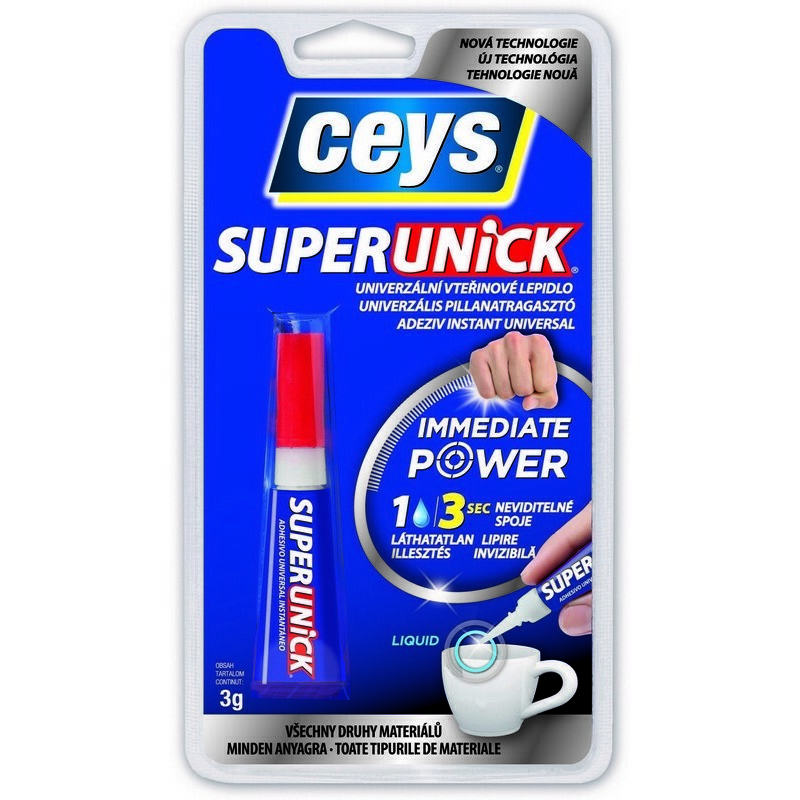 Lepidlo vteřinové Ceys SUPERUNIC IMMEDIATE POWER 10× 3 g