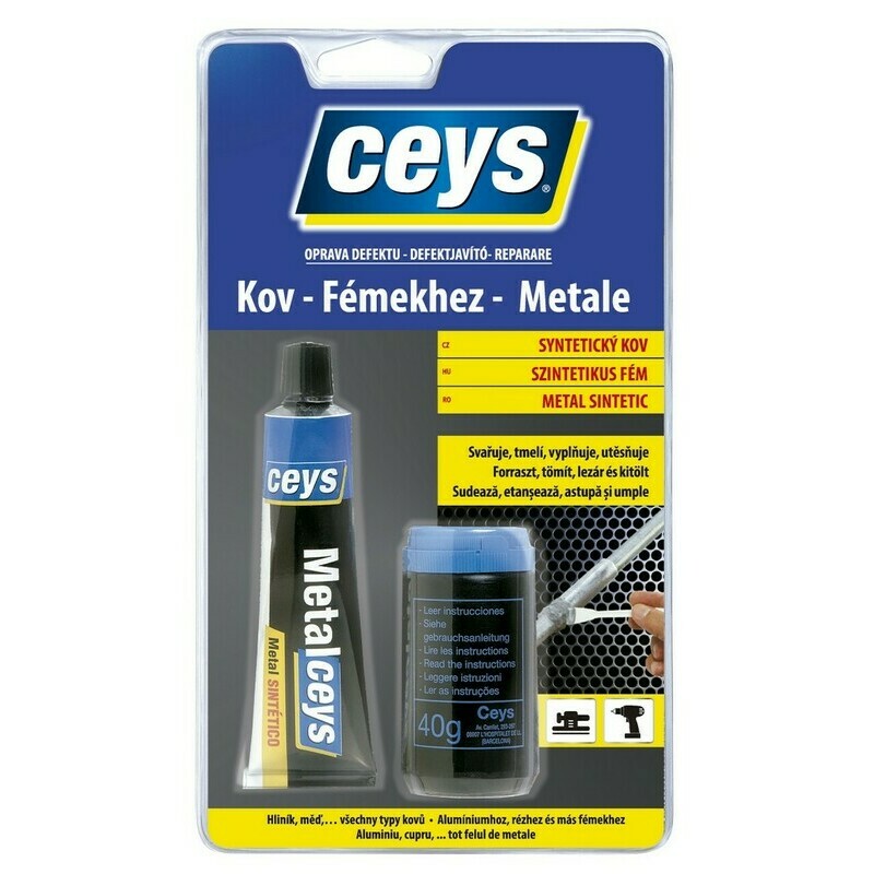 Lepidlo na syntetický kov Ceys OPRAVA DEFEKTU 40 ml + 40 g