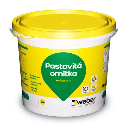 Omítka pastovitá weberpas akrylát rýhovaná 3 mm OK2E 25 kg Weber