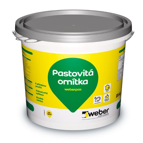 Omítka pastovitá weberpas silikon zrnitá 1 mm MO2E 25 kg Weber