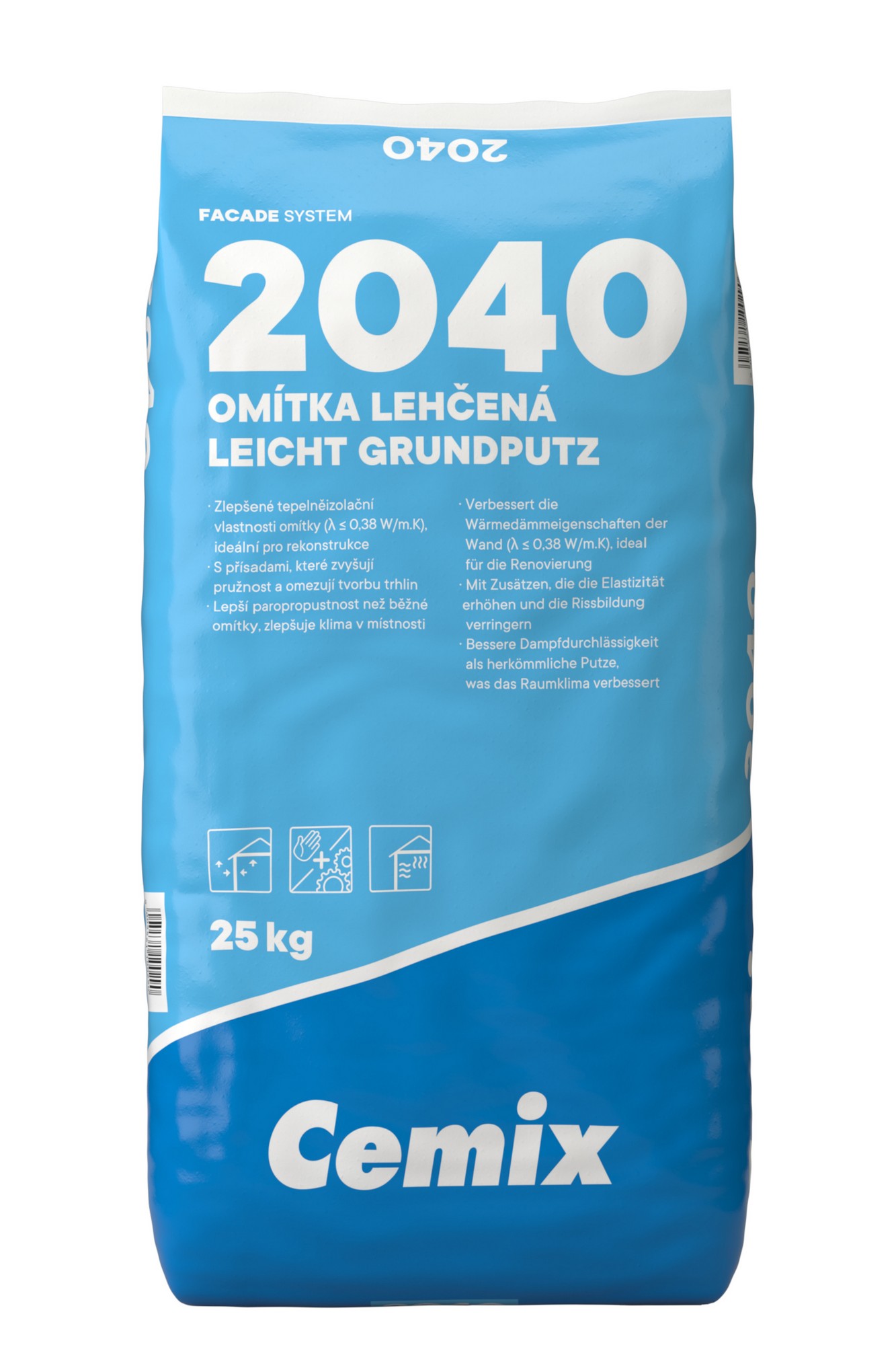 Omítka jádrová Cemix 2040 lehčená 25 kg Cemix