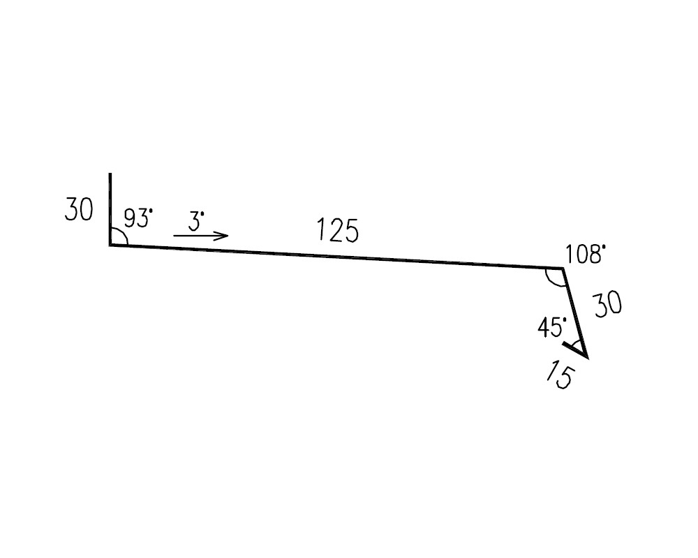 Ohýbaný lakovaný parapet RS200S-30 SP25 2M604 0