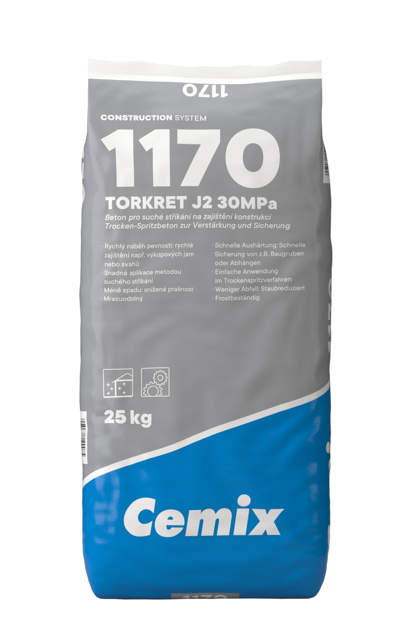 Beton stříkaný 30 MPa Cemix TORKRET J2 25 kg Cemix