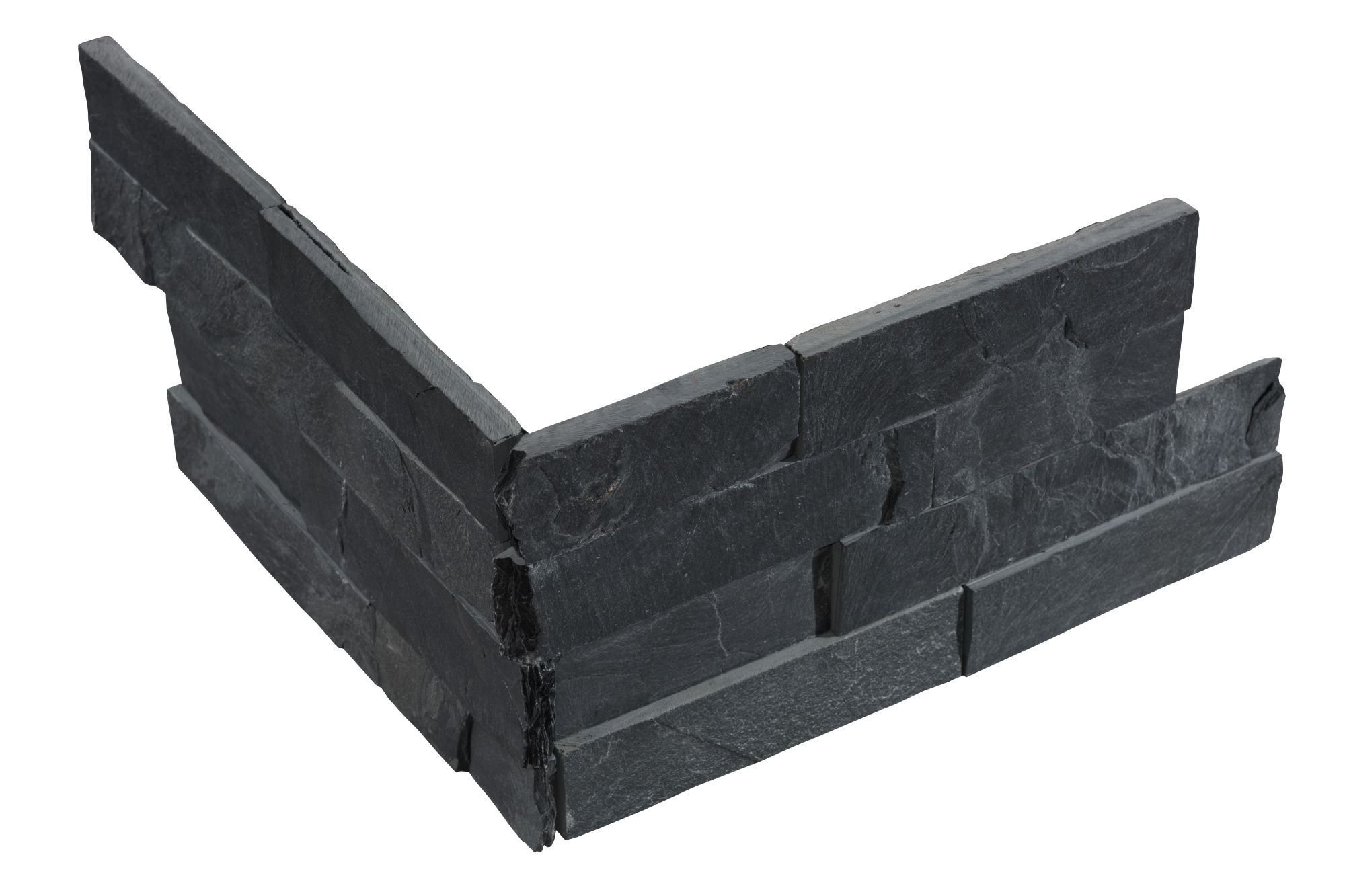 Obklad kamenný lepený DEKSTONE N 3003 Black Slate břidlice rohový 150×(250+300) mm DEKSTONE