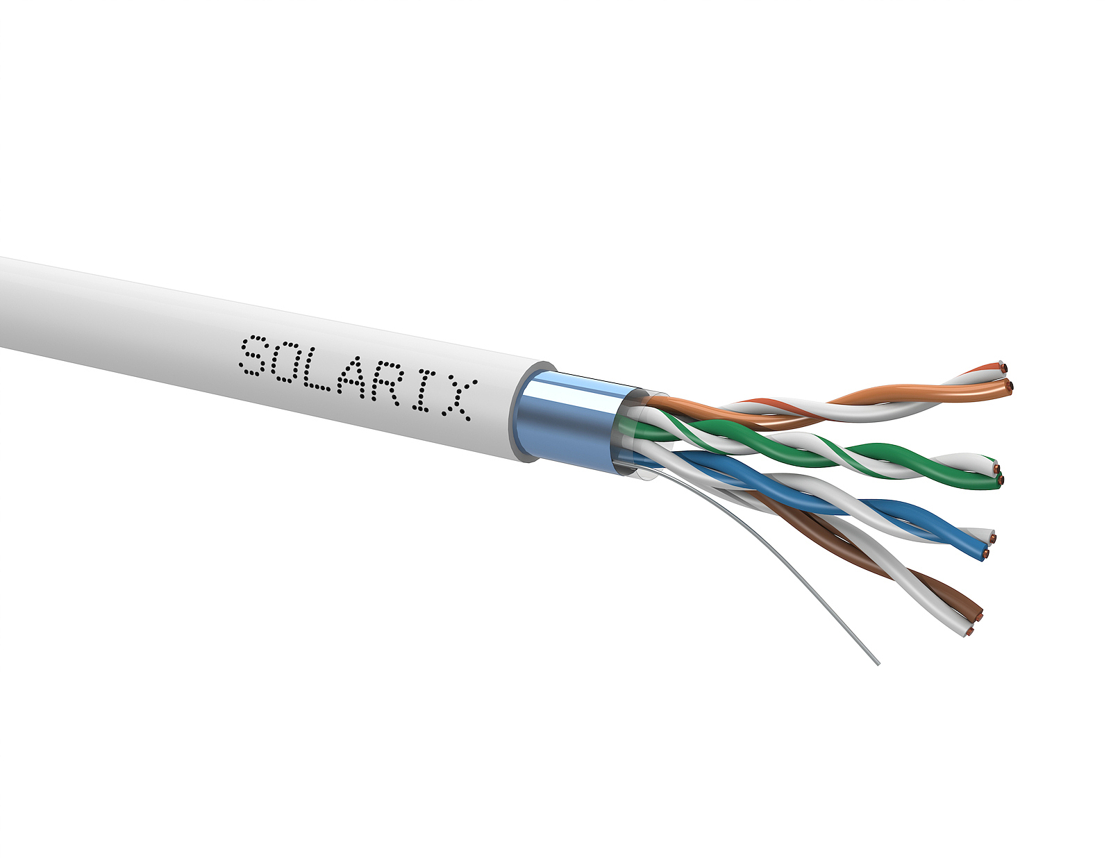 Kabel instalační Solarix CAT5e FTP stíněný PVC 500 m Solarix