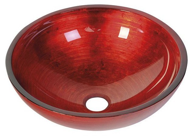 Umyvadlo skleněné na desku Sapho Murano Rosso Impero 400 mm červená AL5318-63