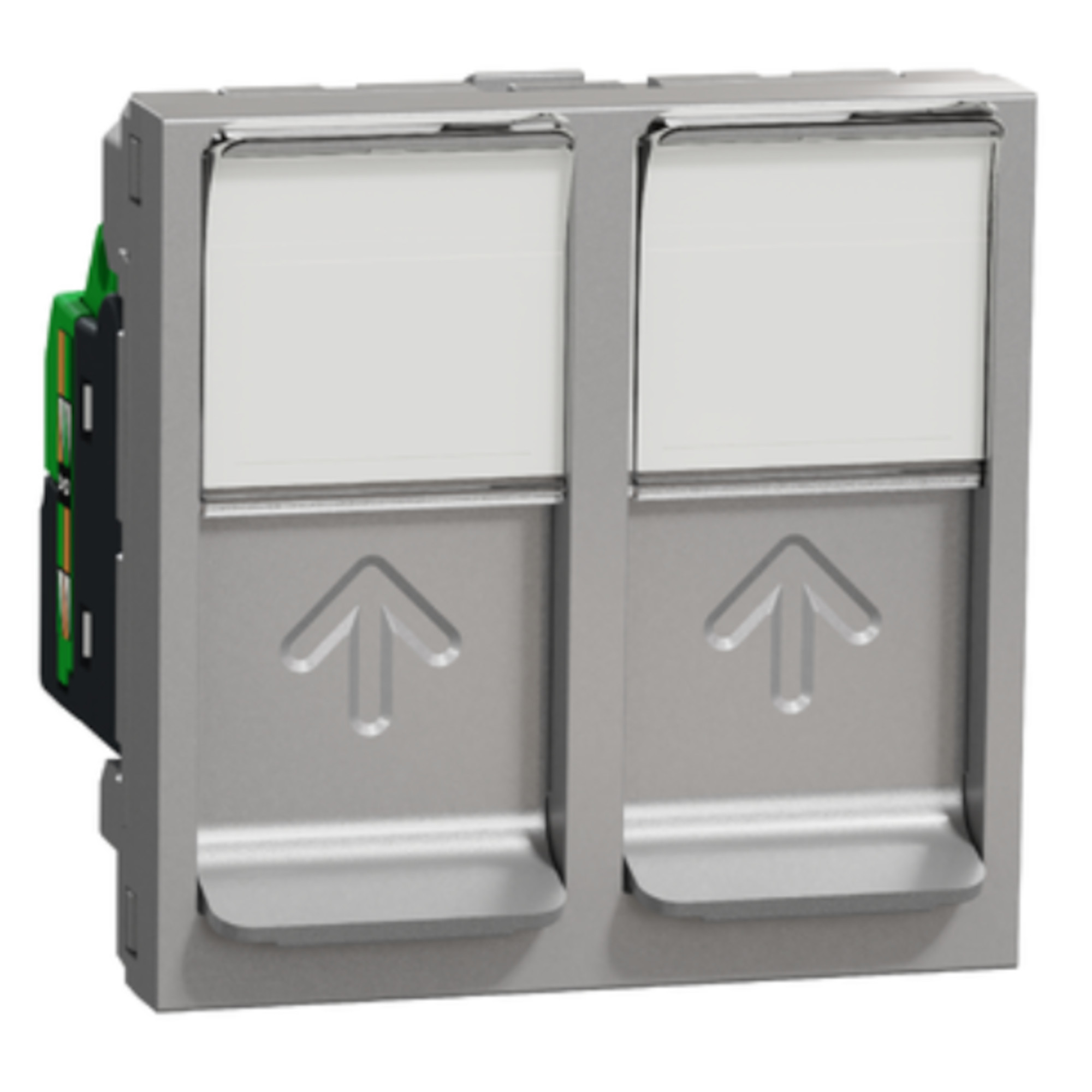 Zásuvka datová Schneider Electric Unica Nová CAT5E 2× RJ45 2 moduly aluminium Schneider Electric